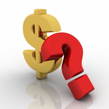 cost price identity guard plans family individual red question mark leaned on yellow dollar sign 